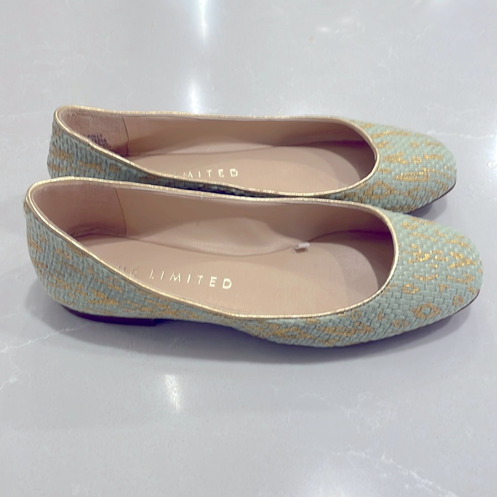 The Limited Mint Green and Gold Flats size 5.5